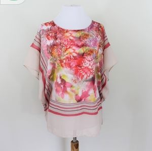 CHICO'S PONCHO FLORAL PRINT